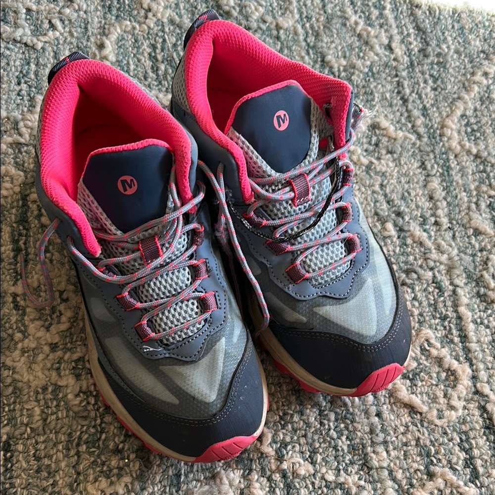Kids Gray and Pink Sneakers